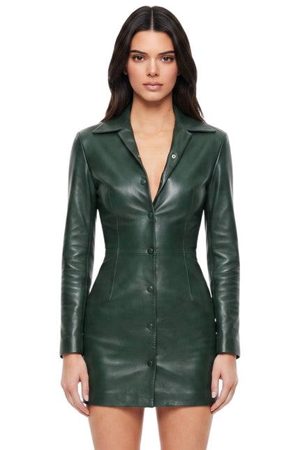NYC Kendall Jenner Green Leather Blazer Buy Now