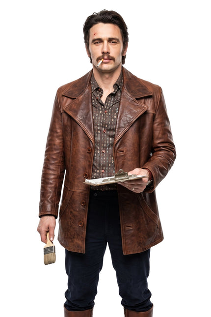 The Deuce James Franco Brown Distressed Leather Jacket