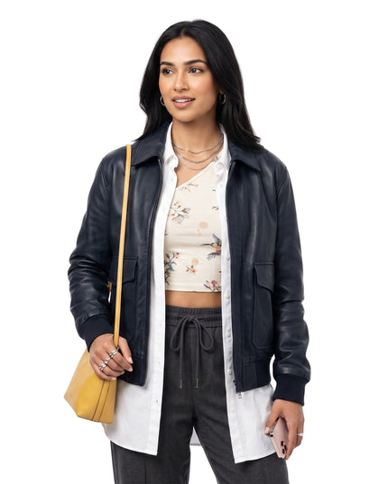 Abhinaya Abby Not Suitable for Work Black Leather Jacket