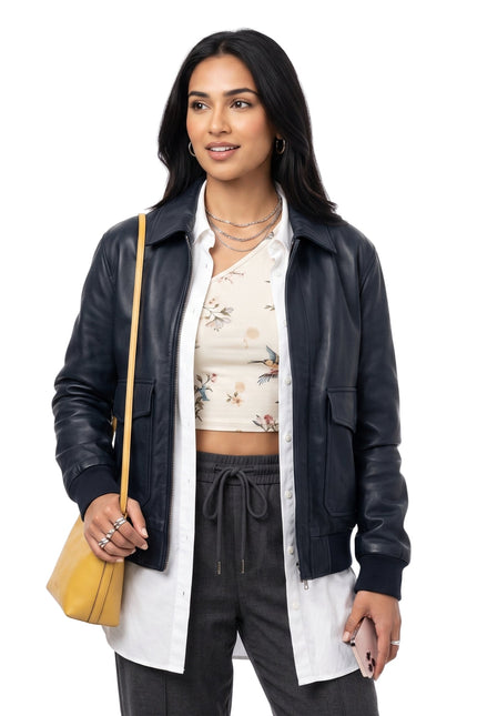 Abhinaya Abby Not Suitable for Work Black Leather Jacket