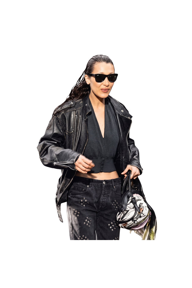 Bella Hadid The Beauty Black Leather Jacket Buy Now