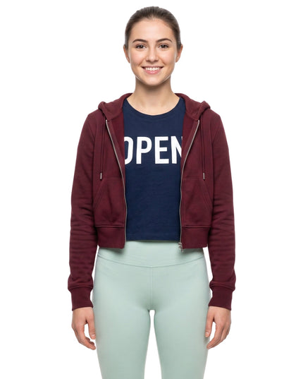 Ella Hunt Not Suitable for Work Maroon Zip up Hoodie