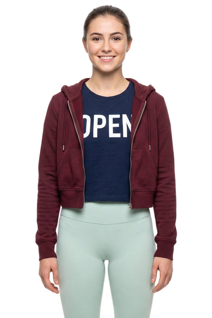 Ella Hunt Not Suitable for Work Maroon Zip up Hoodie