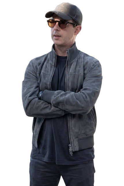 Succession S04 Kendall Roy Grey Suede Leather Jacket Buy Now
