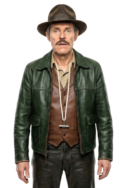 Willem Dafoe Nightmare Alley Black Leather Jacket Buy Now