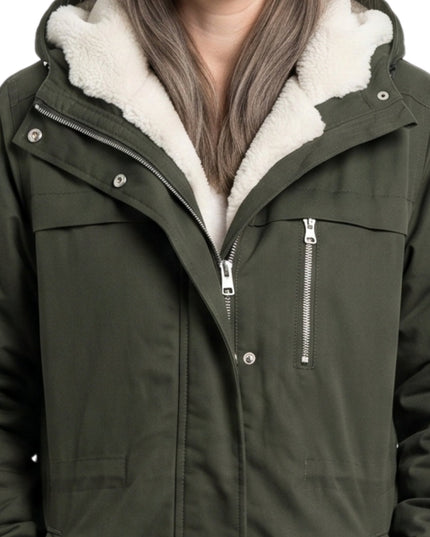 Eve Hewson Flora and Son Green Shearling Coat