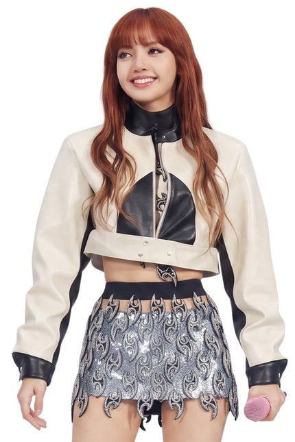 Coachella Lisa Cropped Leather Jacket Buy Now