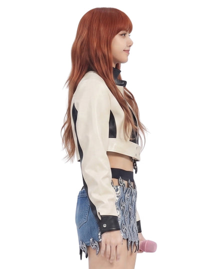 Coachella Lisa Cropped Leather Jacket Shop Now
