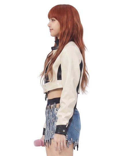Coachella Lisa Cropped Leather Jacket Order Now