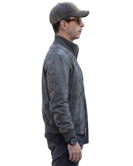 Succession S04 Kendall Roy Grey Suede Leather Jacket Shop Now