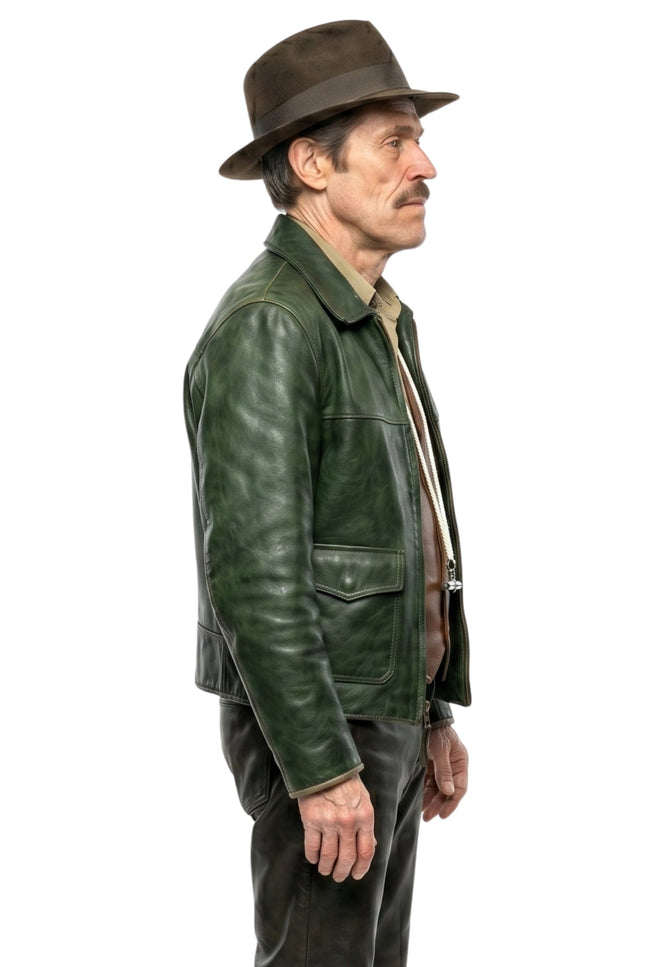 Willem Dafoe Nightmare Alley Black Leather Jacket Shop Now