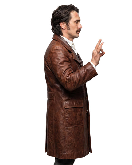 The Deuce James Franco Brown Distressed Leather Jacket buy no