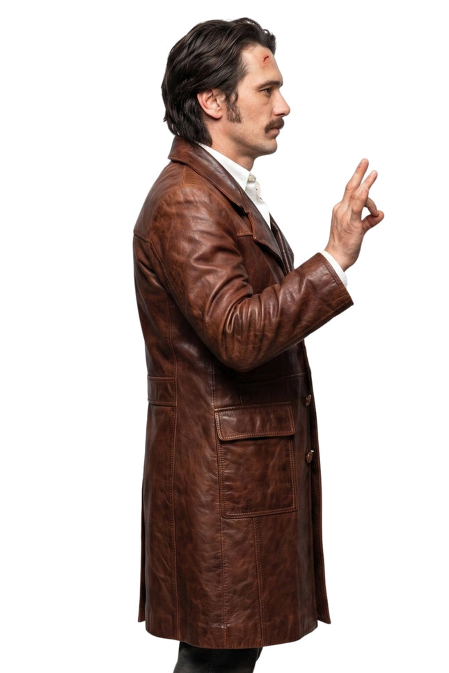 The Deuce James Franco Brown Distressed Leather Jacket buy no