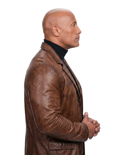 Dwayne Johnson Red Notice Brown Leather Jacket