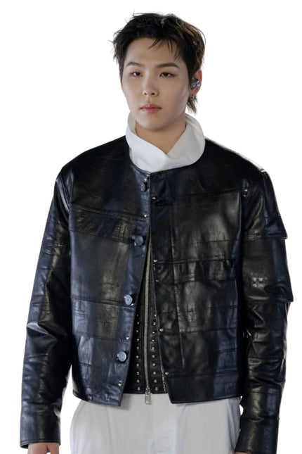 Rapper Suga 2026 Black Leather Jacket