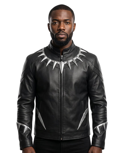 Black Panther Avengers Infinity War Black Leather Jacket