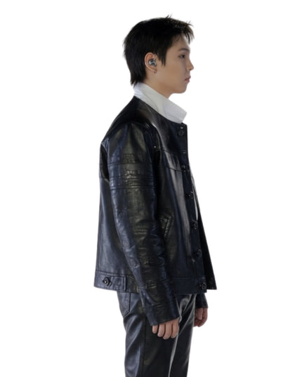 Rapper Suga 2026 Black Leather Jacket