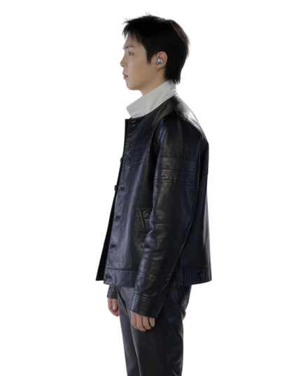 Rapper Suga 2026 Black Leather Jacket