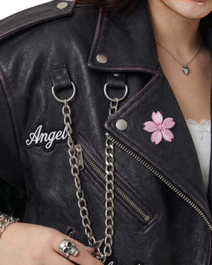 Women’s Angel Wing Oversized Leather Jacket