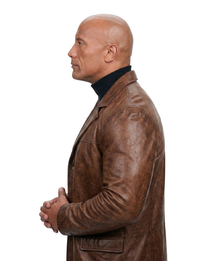 Dwayne Johnson Red Notice Brown Leather Jacket