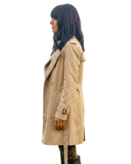 Claudia Winkleman The Traitors UK S02 Beige Coat on sale