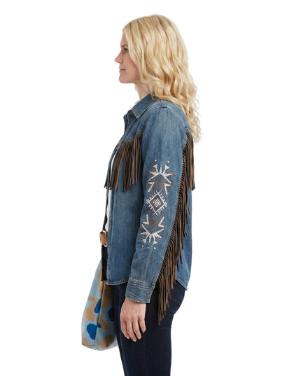 Marshals S01 Ellyn Jameson Denim Fringe Jacket Order Now