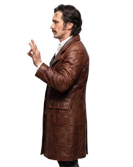 The Deuce James Franco Brown Distressed Leather Jacket Shop today