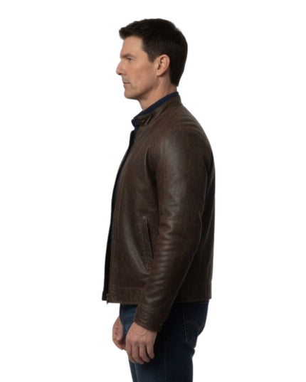 Tom Cruise Jack Reacher Movie Brown Distressed Leather Jacket