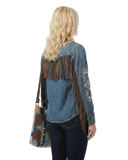 Marshals S01 Ellyn Jameson Denim Fringe Jacket Shop Today