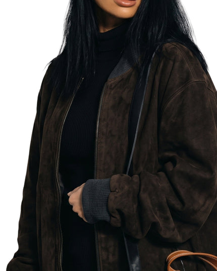 Jeanine Nerissa Sothcott Knightfall 2026 Suede Bomber Jacket buy today