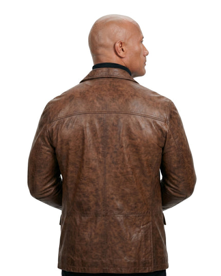 Dwayne Johnson Red Notice Brown Leather Jacket