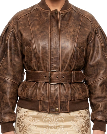 Bella Hadid Brown Cropped Jacket Order Today