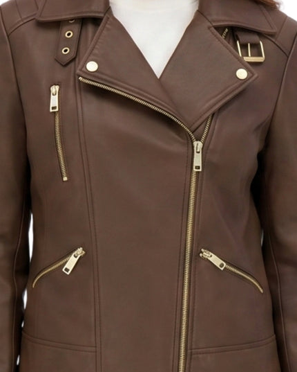 Womens Bikers Brown Leather Jacket Buy Today