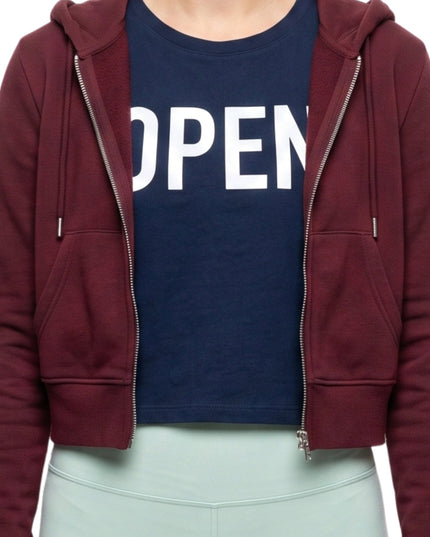 Ella Hunt Not Suitable for Work Maroon Zip up Hoodie