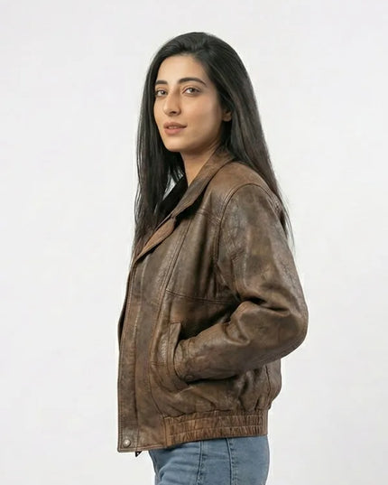 women’s 90s vintage leather jacket
