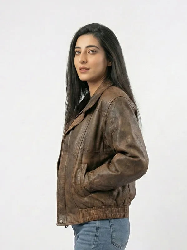 women’s 90s vintage leather jacket