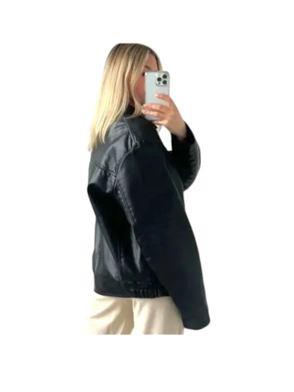 90s leather bomber jacket