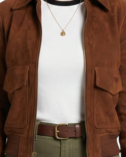 Lois Lane Superman and Lois Brown Leather Jacket