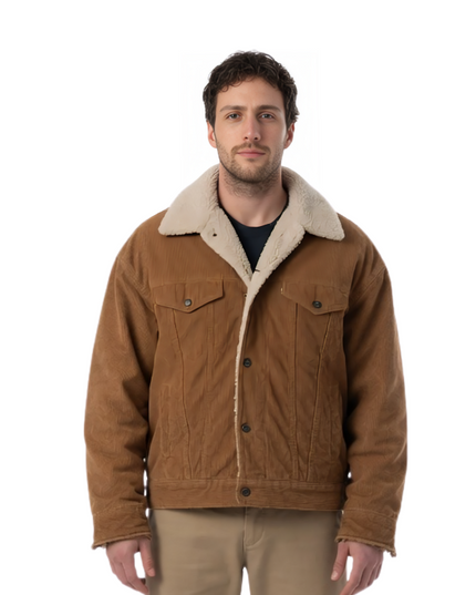 A Million Little Pieces James Frey Shearling Brown Cotton Jacket