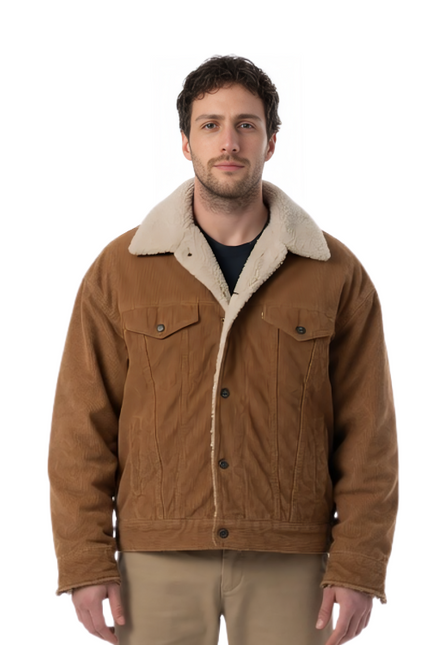 A Million Little Pieces James Frey Shearling Brown Cotton Jacket