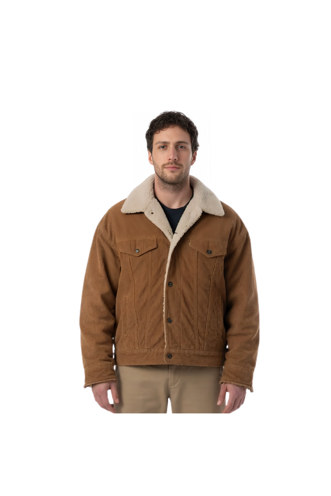 A Million Little Pieces James Frey Shearling Brown Cotton Jacket