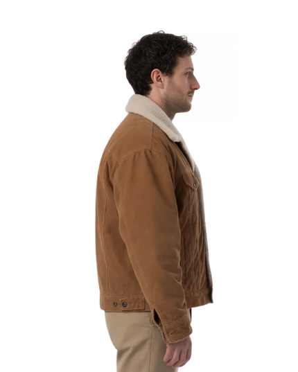 A Million Little Pieces James Frey Shearling Brown Cotton Jacket Sale