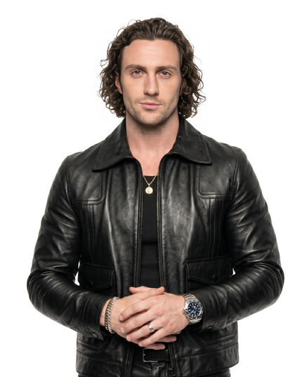 Aaron Taylor Johnson Kraven the Hunter Black Jacket