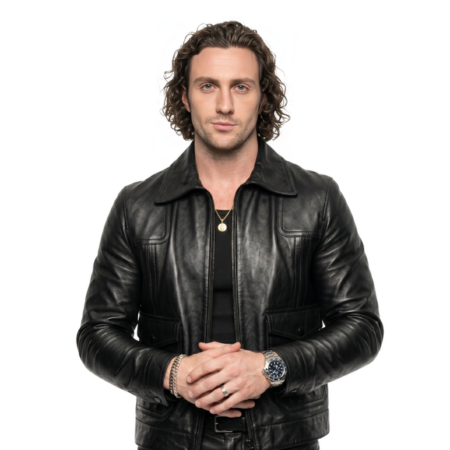 Aaron Taylor Johnson Kraven the Hunter Black Jacket