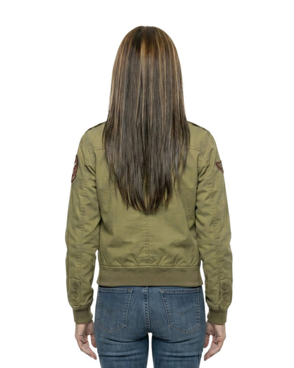 Angelina Jolie Green Cotton Bomber Jacket
