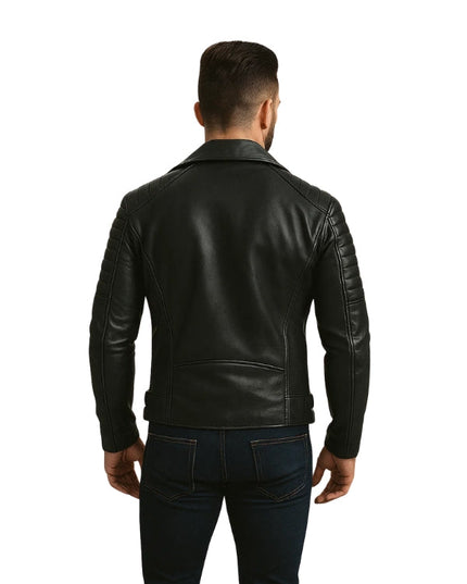 Armand Men's Black Leather Biker Jacket