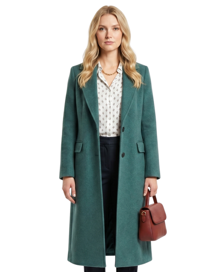 Ashley Newbrough Flipping for Christmas Green Coat