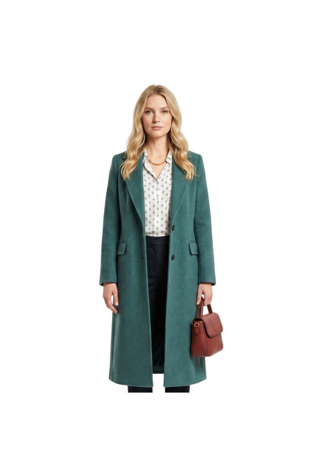 Ashley Newbrough Flipping for Christmas Green Coat