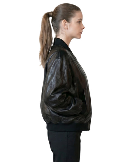 Barbara Palvin Paris Fashion Week 2026 Black Leather Jacket