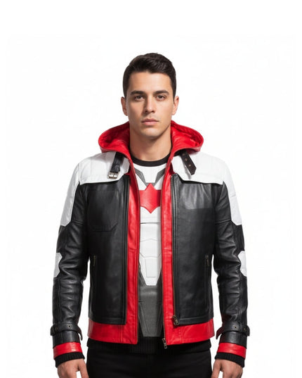 Batman Arkham Knight Red Leather Jacket